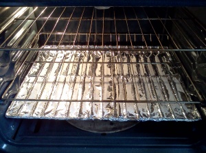 Get in the Groove!  A salted catching tray made of aluminum foil.